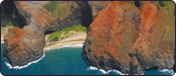 Aerial view of the Kauai coast